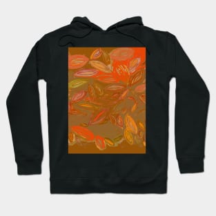 Autumn Watercolor Leafishness, brown orange fall leaves Hoodie